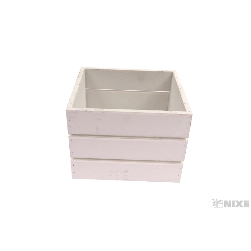 OBAL DŘEVO 13x12x10cm*BÍLÁ