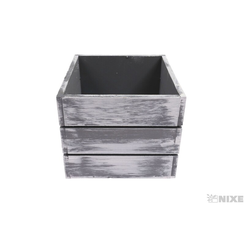 OBAL DŘEVO 13x12x10cm*ŠEDÁ