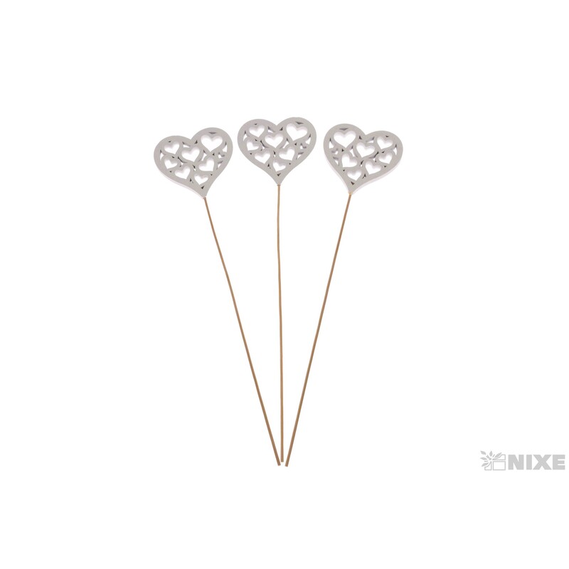 ZÁPICH D SRDCE 6x26cm 6ks*BÍLÁ