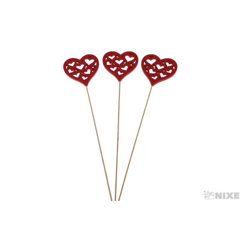 ZÁPICH D SRDCE 6x26cm 6ks*ČERVENÁ