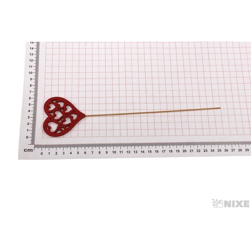 ZÁPICH D SRDCE 6x26cm 6ks*ČERVENÁ