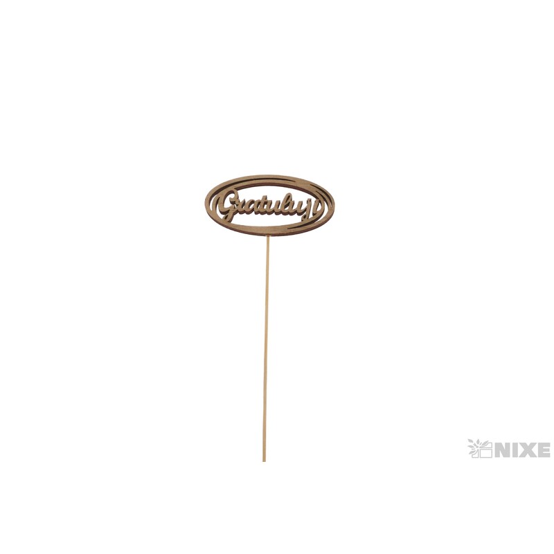 ZÁPICH OVÁL D GRATULUJI 8x4x25cm 6ks*PŘÍRODNÍ