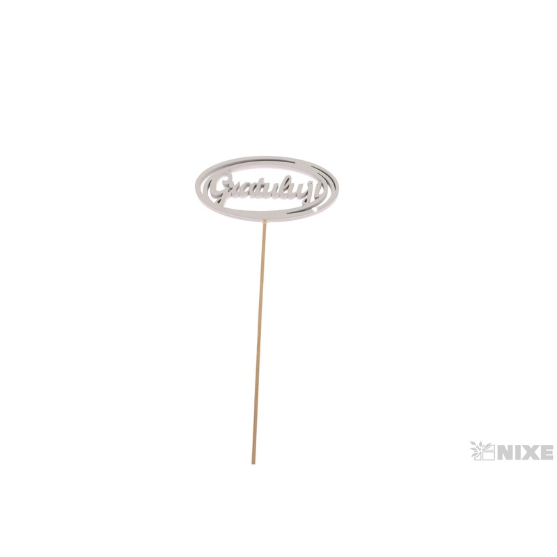 ZÁPICH OVÁL D GRATULUJI 8x4x25cm 6ks*BÍLÁ