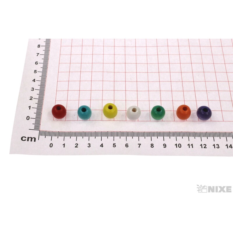 KORÁLKY DŘEVO 10mm 80ks*MIX BAREV