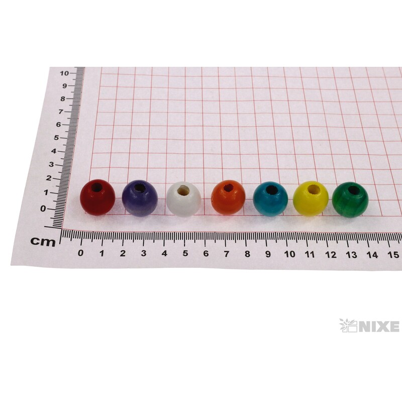 KORÁLKY DŘEVO 15mm 60ks*MIX BAREV