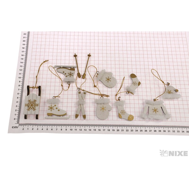 ZÁVĚS D ZIMA 3-7cm 6ks*BÍLÁ