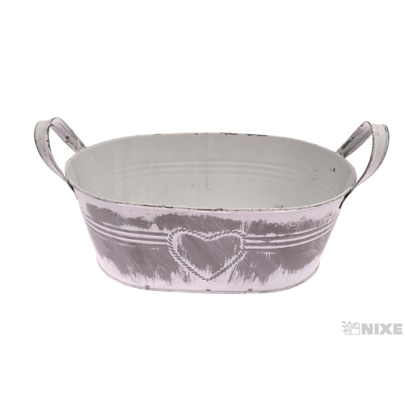 PLECHOVÝ OBAL OVÁL 11x19x29cm*STŘÍBRNÁ