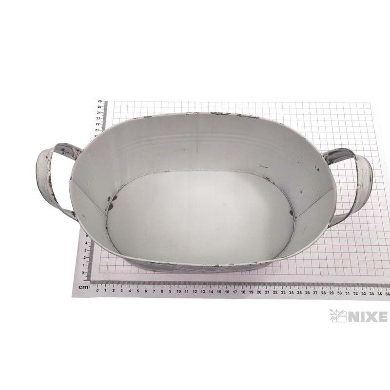 PLECHOVÝ OBAL OVÁL 11x19x29cm*STŘÍBRNÁ