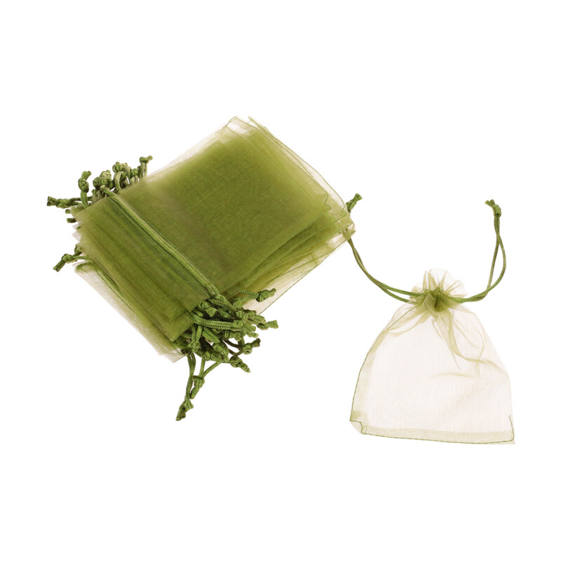 SÁČEK ORGANZA 10x13cm*ZELENÁ OLIVOVÁ