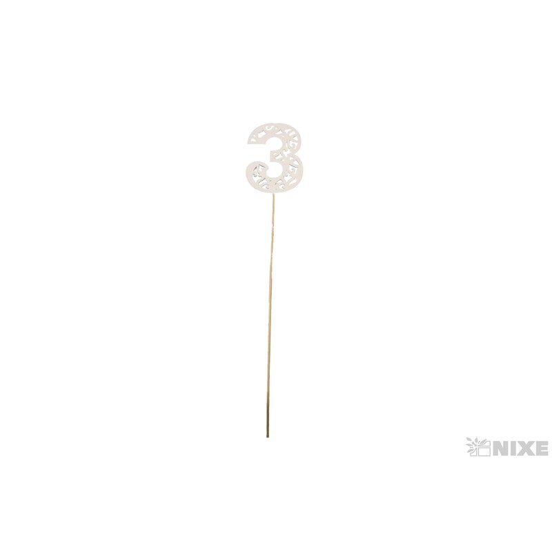 ZÁPICH ČÍSLO 3 10ks 6x26cm*BÍLÁ