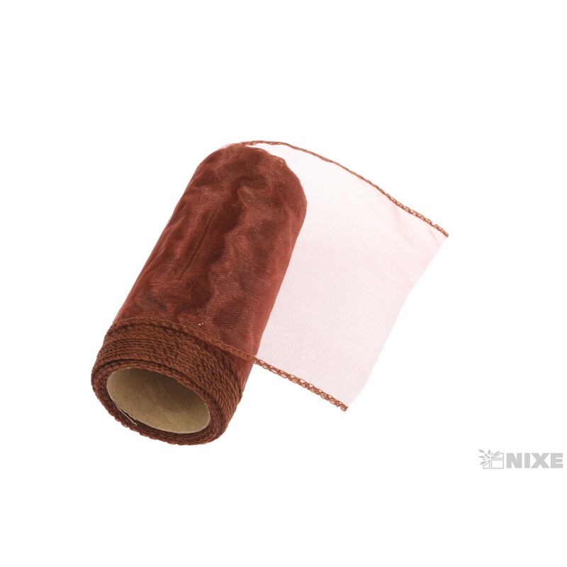 ORGANZA 11cmx10yd*HNĚDÁ 073