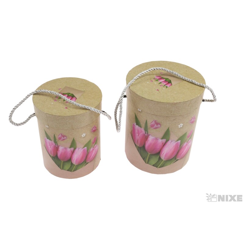 KVĚTINOVÝ BOX 2ks pr. 17x13cm 15x11*MIX BAREV