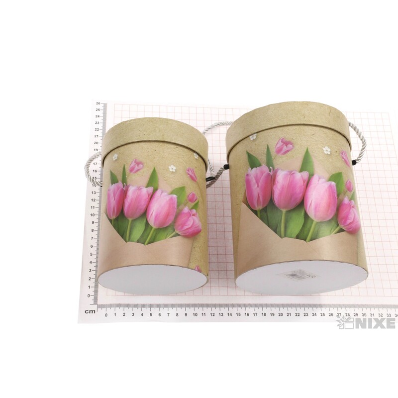 KVĚTINOVÝ BOX 2ks pr. 17x13cm 15x11*MIX BAREV