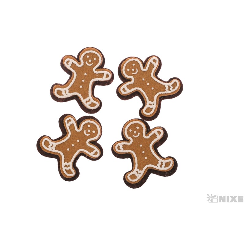 PERNÍČEK PANÁČEK NALEP. 4,5cm 12ks*HNĚDÁ