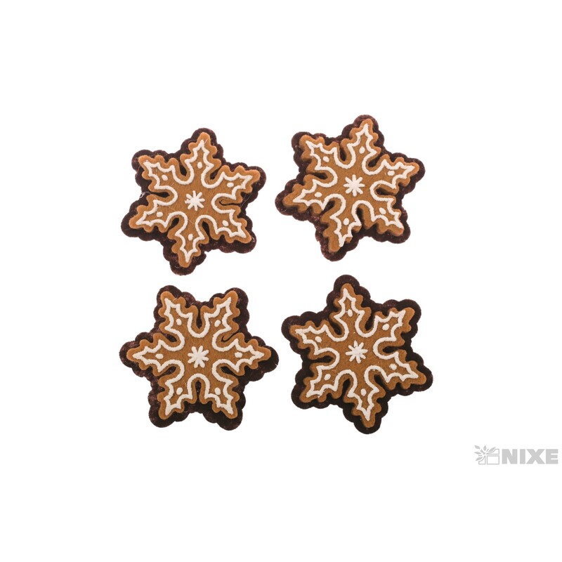 PERNÍČEK VLOČKA NALEP. 4,5cm 12ks*HNĚDÁ