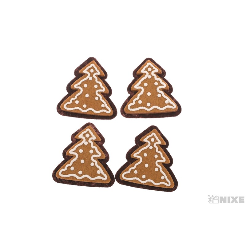 PERNÍČEK STROMEK NALEP. 4,5cm 12ks*HNĚDÁ