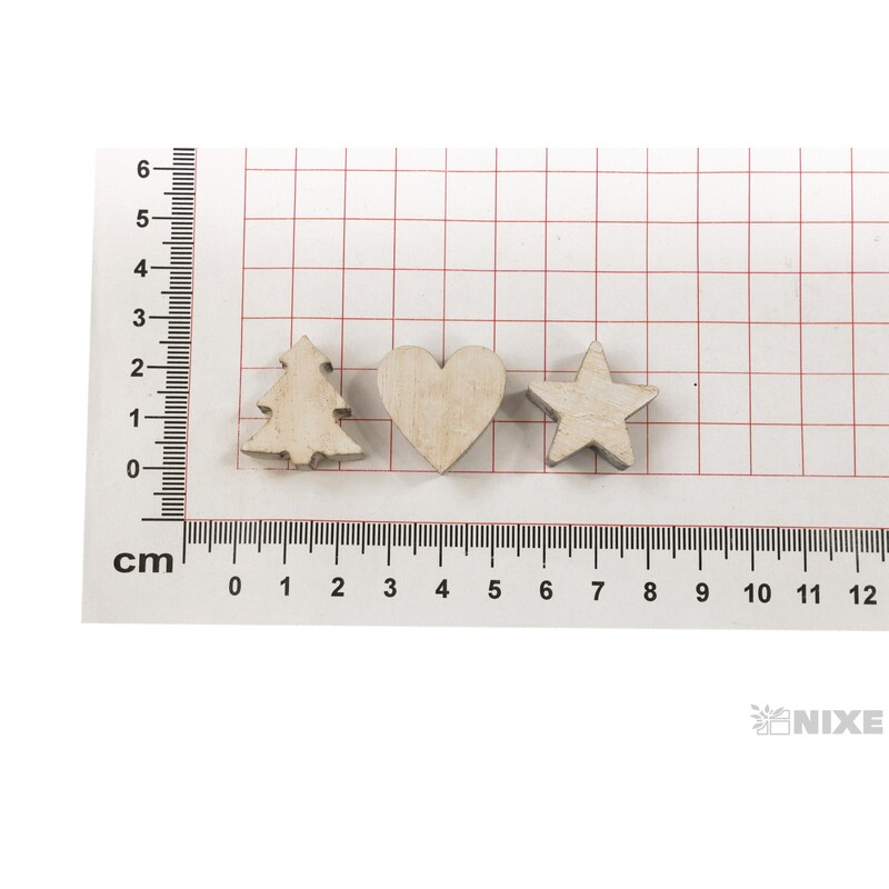 VÁNOCE MIX 2,5cm 48ks*BÍLÁ