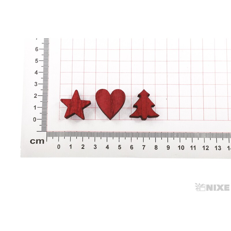 VÁNOCE MIX 2,5cm 48ks*ČERVENÁ