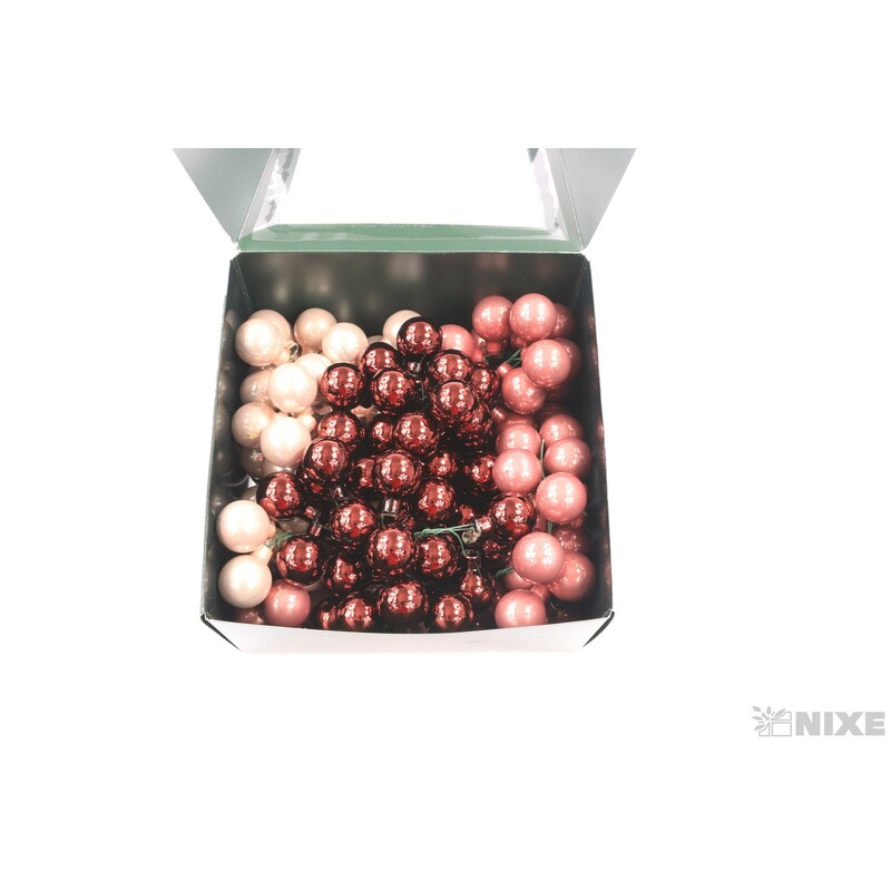 KOULE NA DR. 2,5x10,5cm 144ks MIX*RŮŽOVÁ