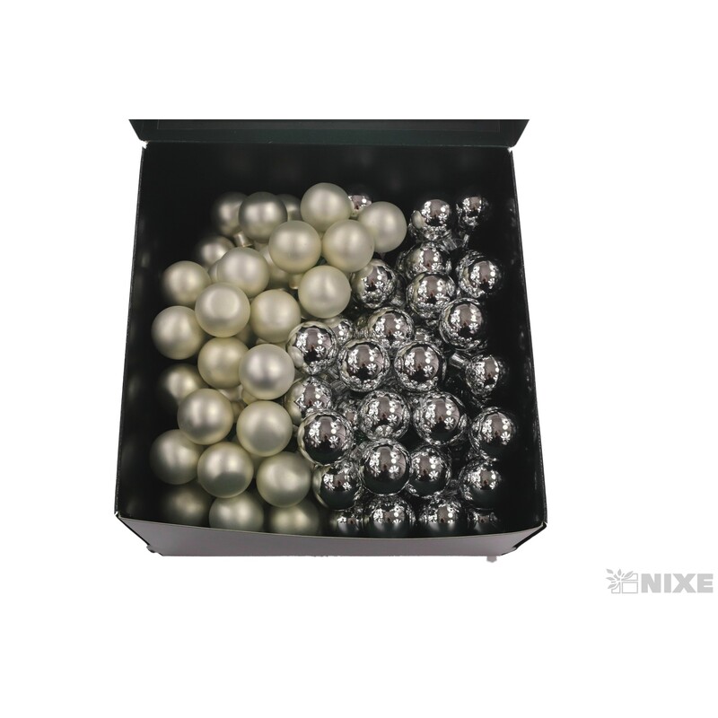 KOULE NA DR. 2,5x10,5cm 144ks MIX*STŘÍBRNÁ