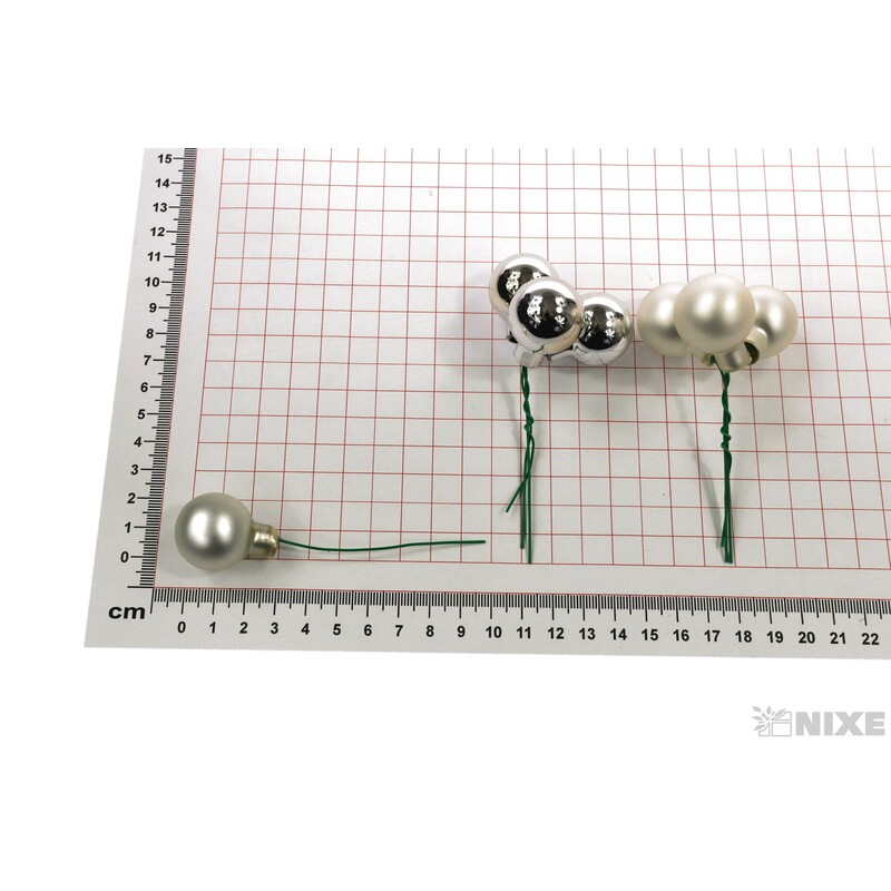 KOULE NA DR. 2,5x10,5cm 144ks MIX*STŘÍBRNÁ