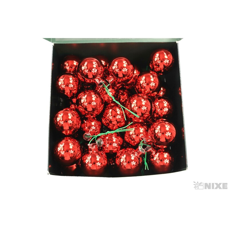 KOULE NA DR. 4x10cm 36ks*ČERVENÁ