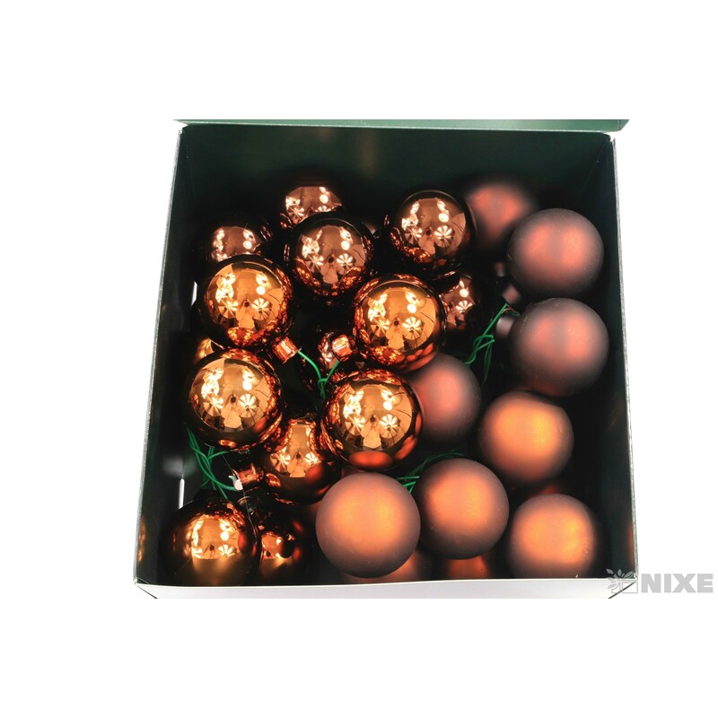 KOULE NA DR. 4x10cm 36ks MIX*HNĚDÁ