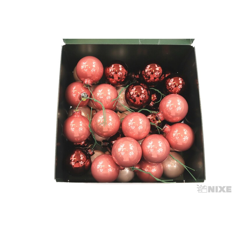 KOULE NA DR. 4x10cm 36ks MIX*RŮŽOVÁ