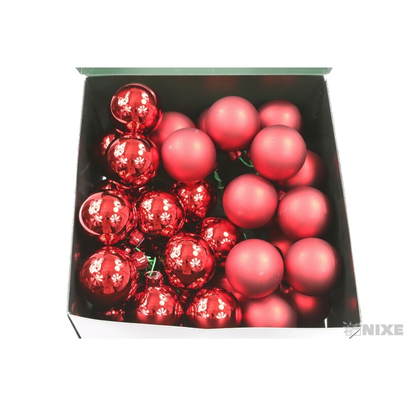 KOULE NA DR. 4x10cm 36ks MIX*ČERVENÁ