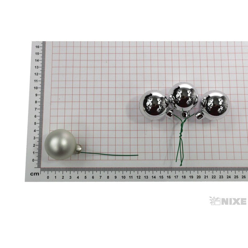 KOULE NA DR. 4x10cm 36ks MIX*STŘÍBRNÁ