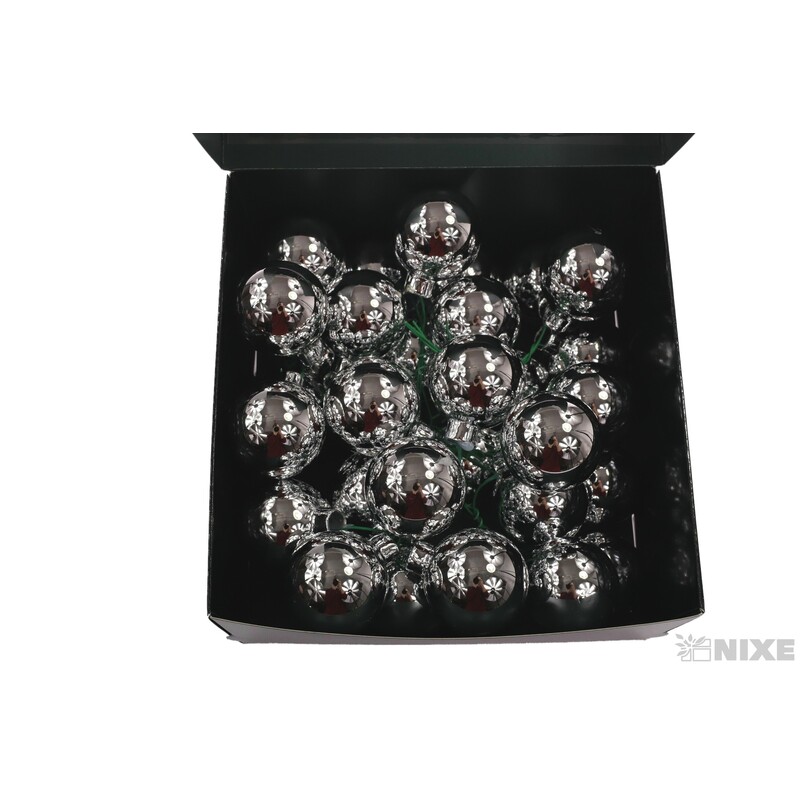 KOULE NA DR. 4x10cm 36ks*STŘÍBRNÁ