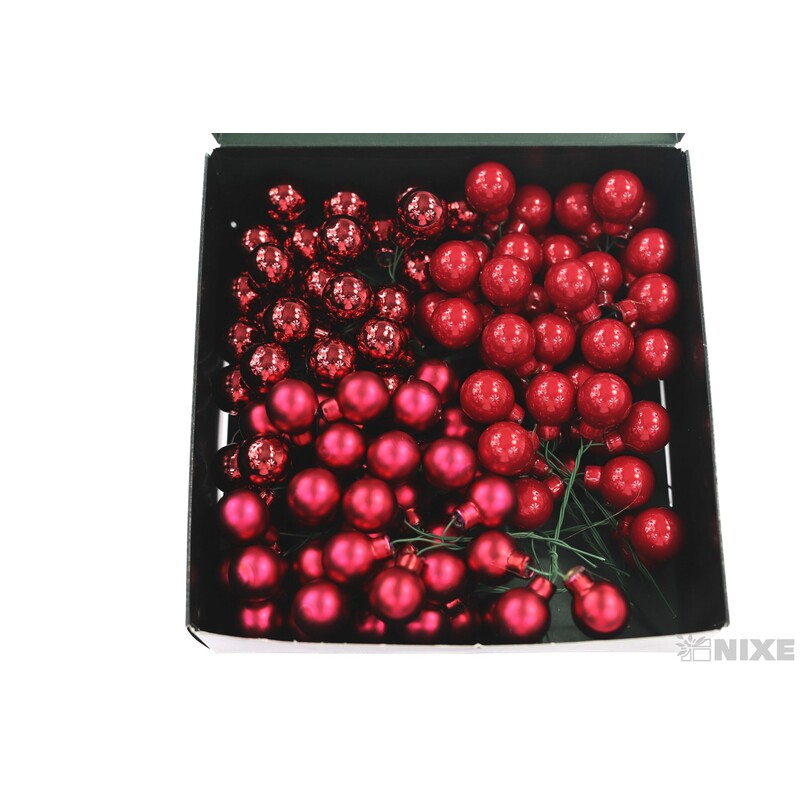 KOULE NA DR. 2x10,5cm 144ks MIX*ČERVENÁ