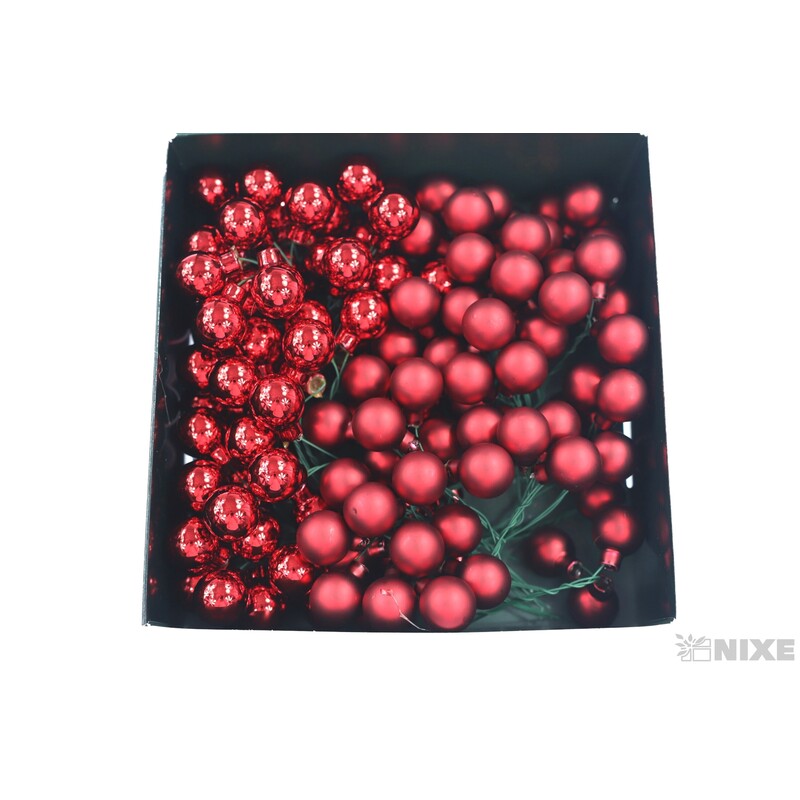 KOULE NA DR. 2x10,5cm 144ks MIX*ČERVENÁ