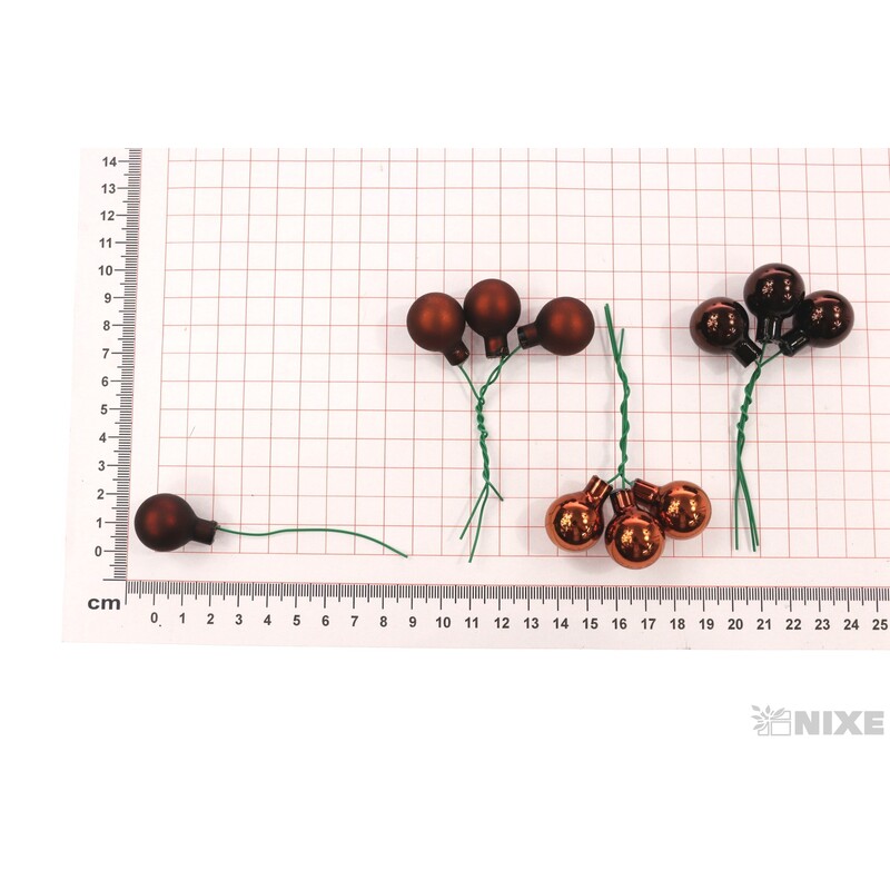 KOULE NA DR. 2x10,5cm 144ks MIX*HNĚDÁ