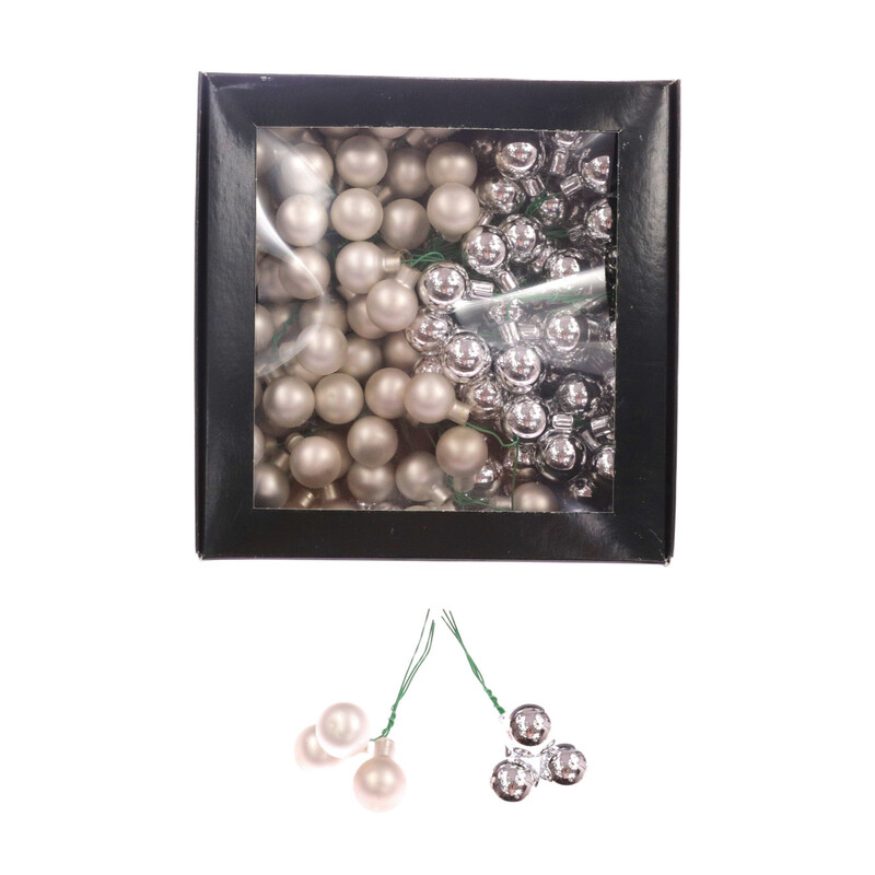 KOULE NA DR. 2x10,5cm 144ks MIX*STŘÍBRNÁ