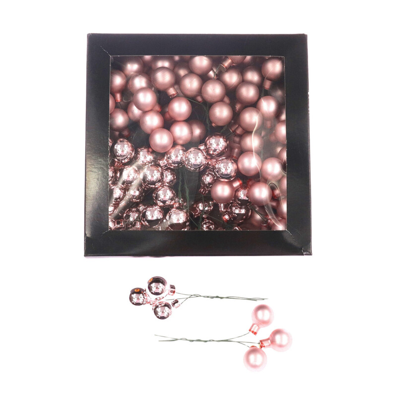 KOULE NA DR. 2x10,5cm 144ks MIX*RŮŽOVÁ