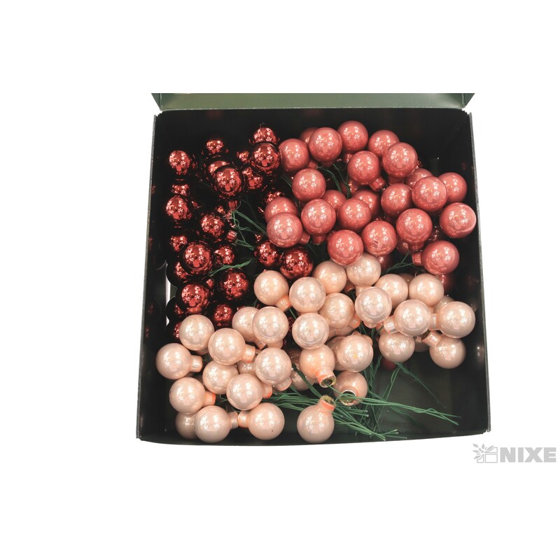 KOULE NA DR. 2x10,5cm 144ks MIX*RŮŽOVÁ