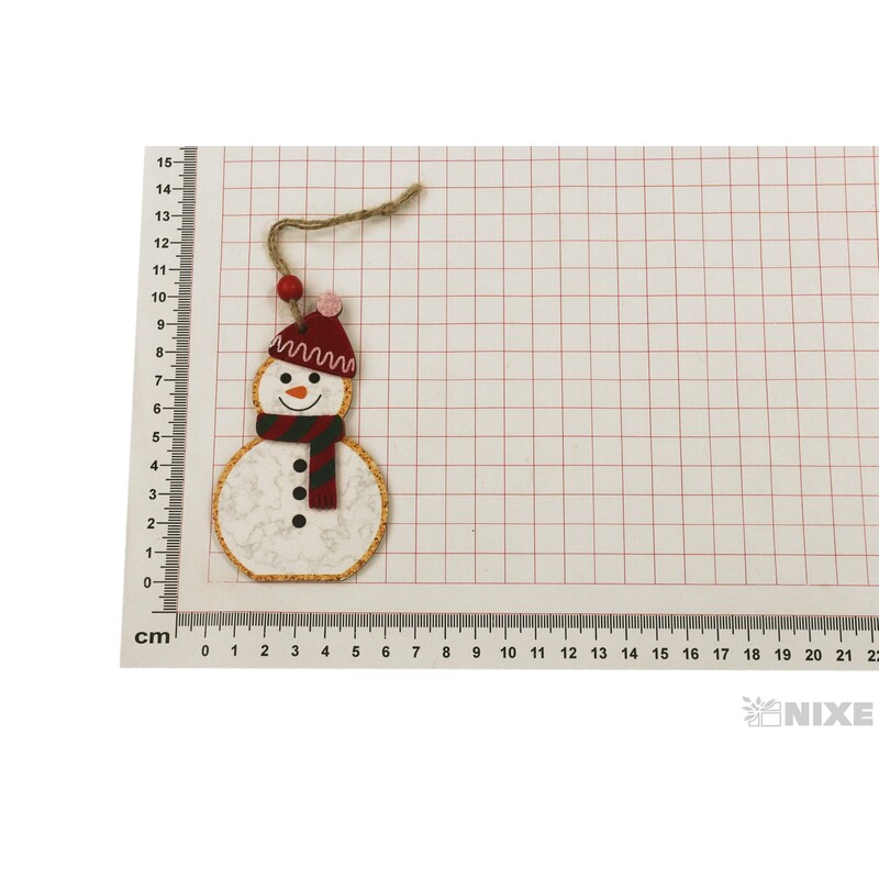 ZÁVĚS SNĚHULÁK 10cm 2ks V+