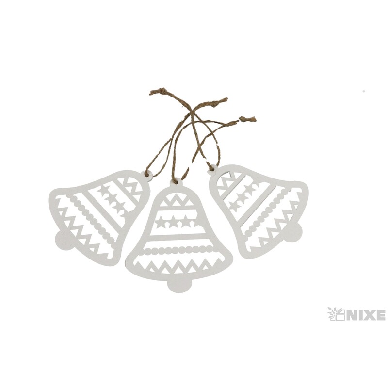 ZÁVĚS ZVONEČEK 3ks 8cm*BÍLÁ