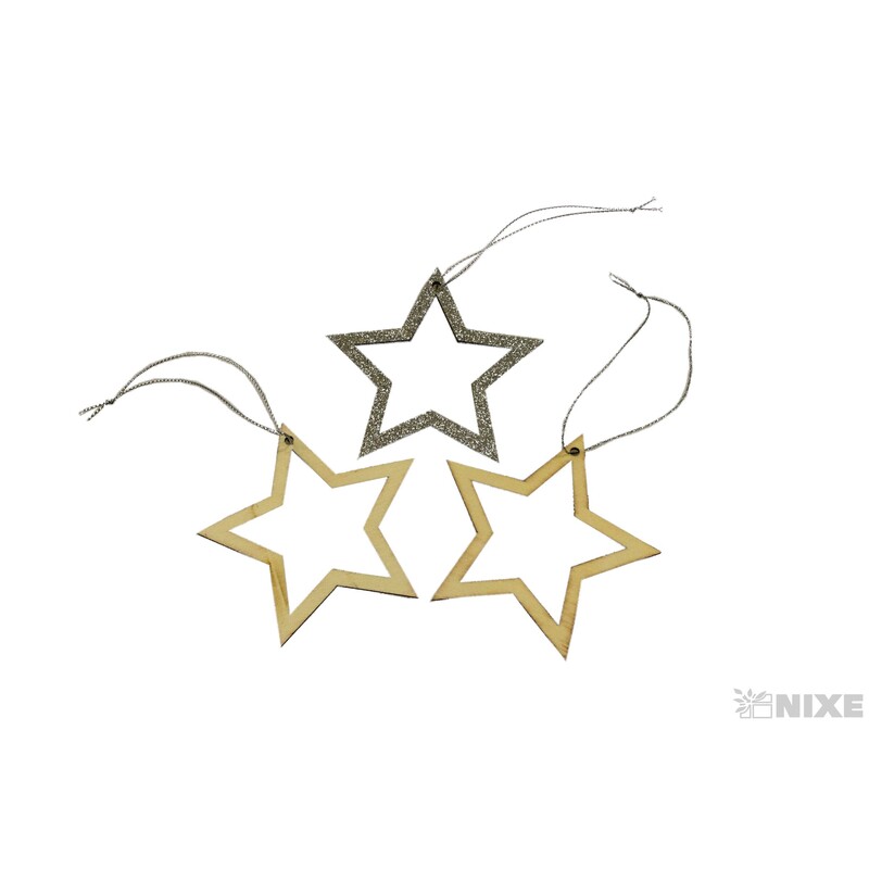 ZÁVĚS HVĚZDA 3ks 9cm*MIX BAREV