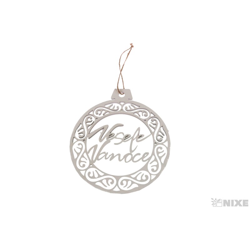 ZÁVĚS VÁNOCE 19cm*BÍLÁ