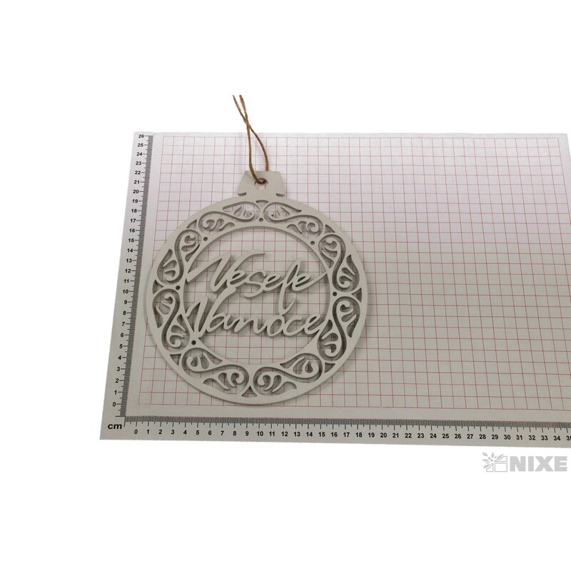 ZÁVĚS VÁNOCE 19cm*BÍLÁ