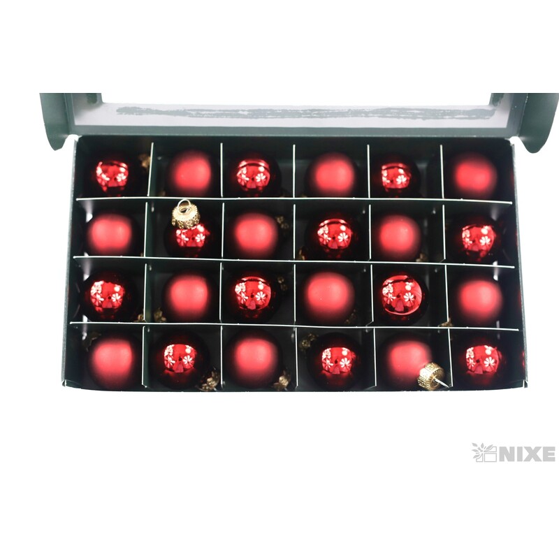 KOULE ZÁVĚS 2,5cm 24ks MIX*ČERVENÁ