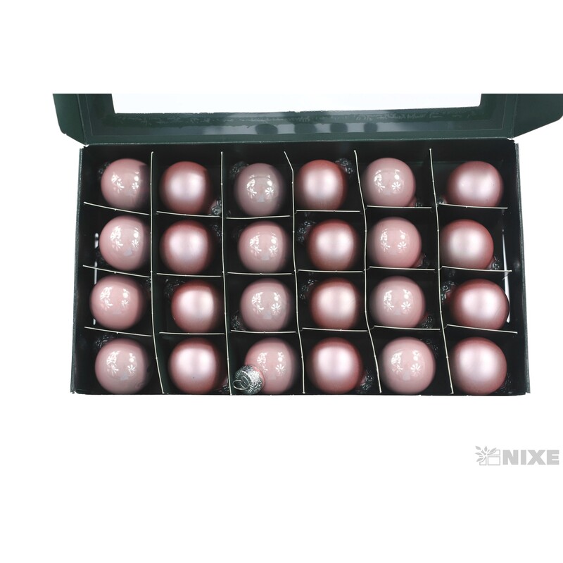 KOULE ZÁVĚS 2,5cm 24ks MIX*RŮŽOVÁ