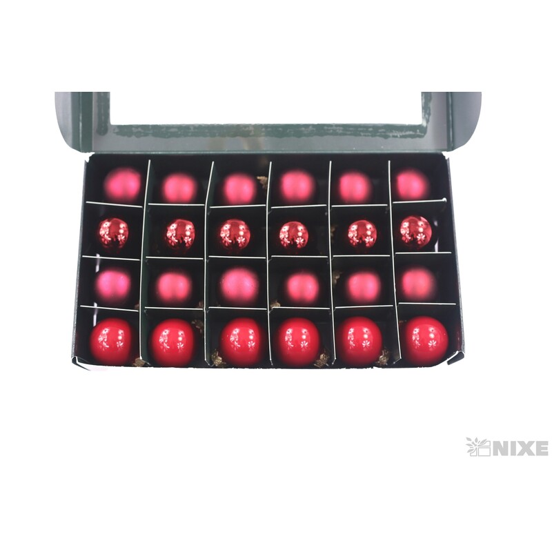 KOULE ZÁVĚS 2,5cm 24ks MIX*ČERVENÁ