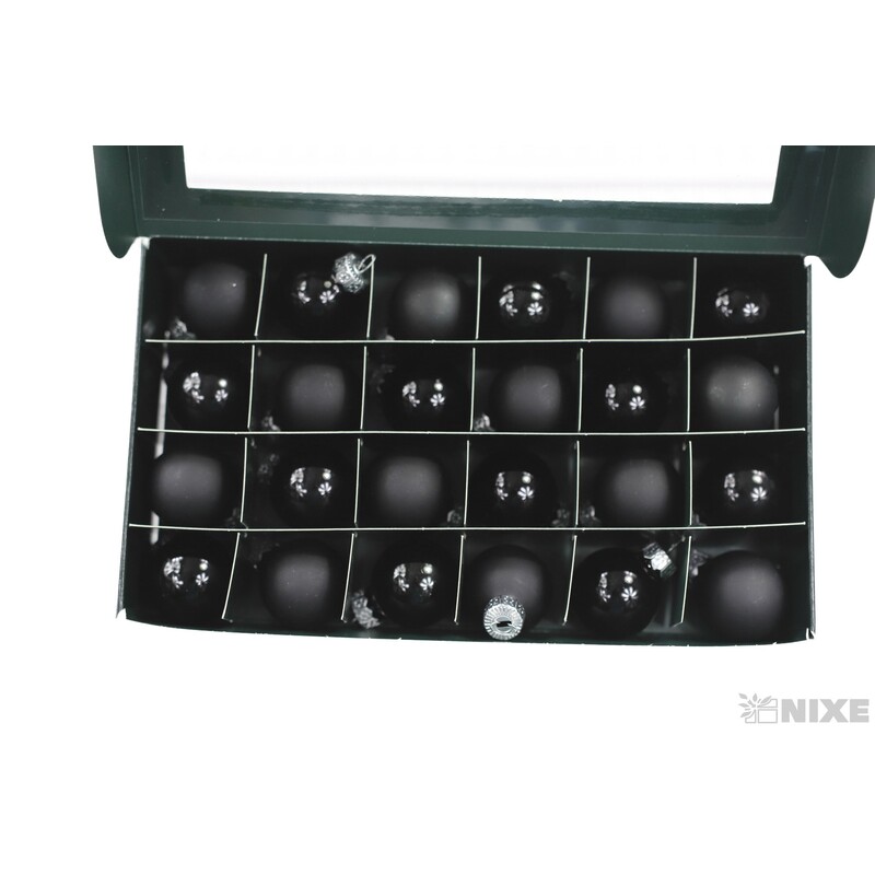 KOULE ZÁVĚS 2,5cm 24ks MIX*ČERNÁ