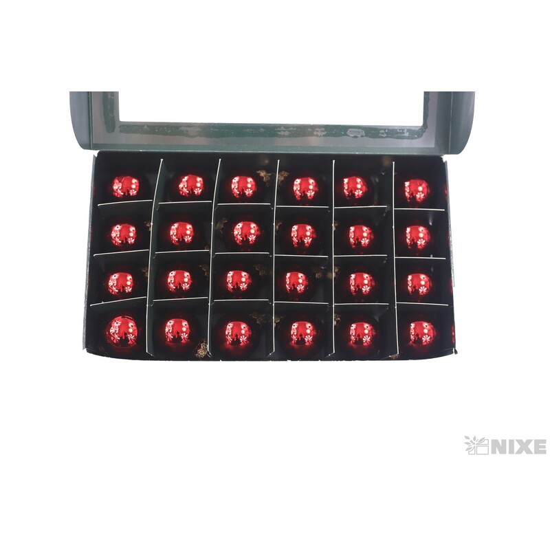 KOULE ZÁVĚS 2,5cm 24ks*ČERVENÁ