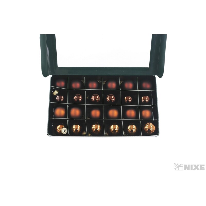 KOULE ZÁVĚS 2,5cm 24ks MIX*HNĚDÁ