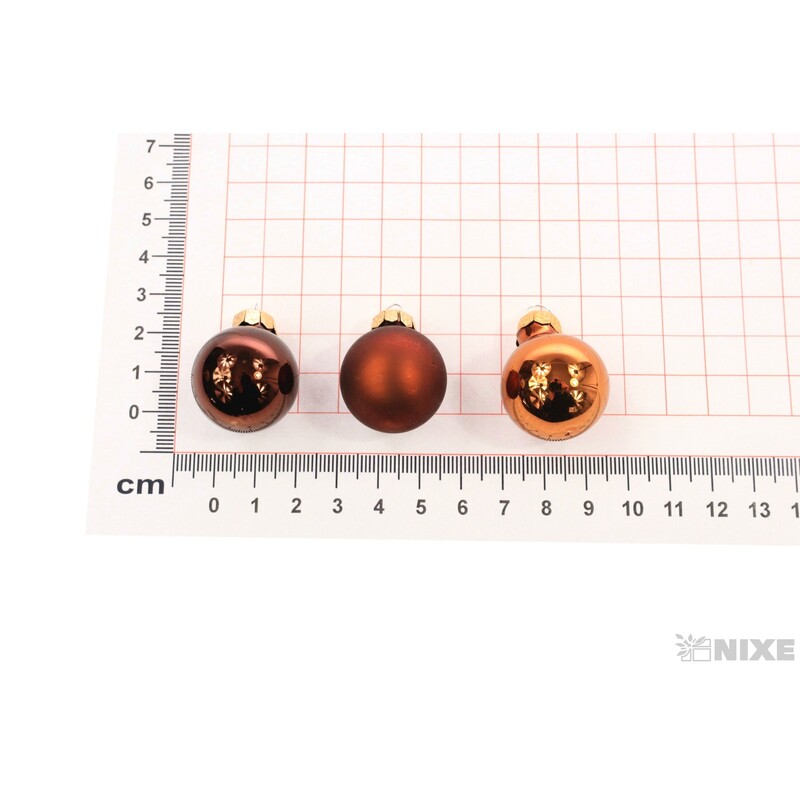 KOULE ZÁVĚS 2,5cm 24ks MIX*HNĚDÁ