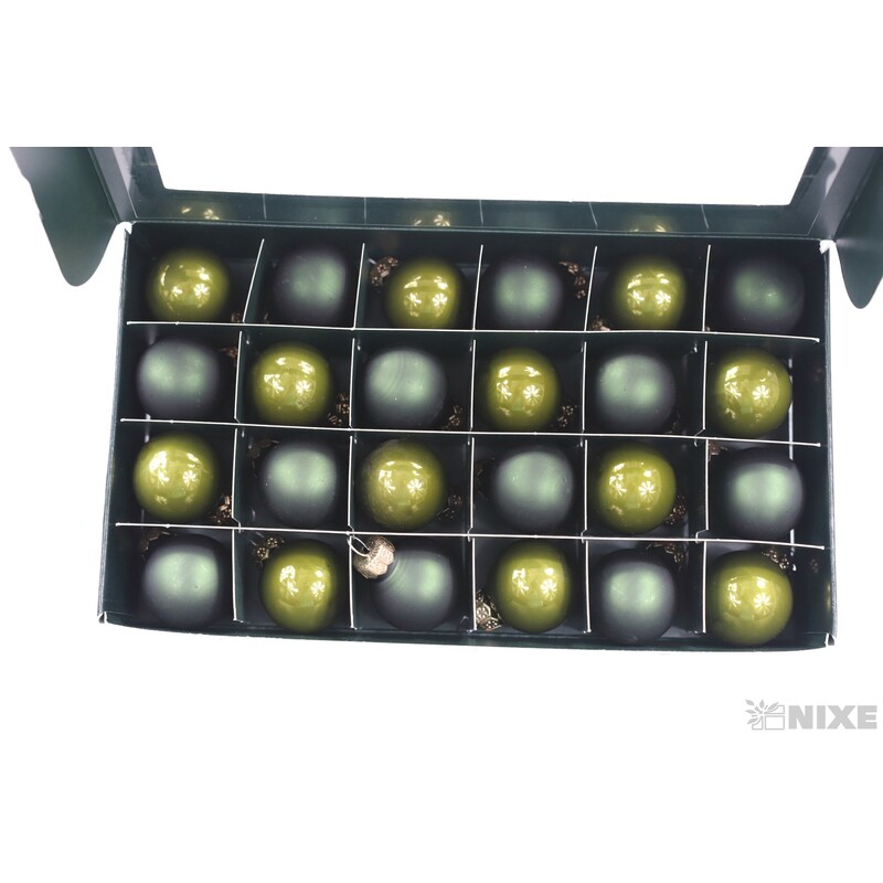 KOULE ZÁVĚS 2,5cm 24ks MIX*ZELENÁ